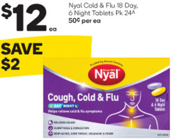 Woolworths Nyal Cold & Flu 18 Day, 6 Night Tablets Pk 24 offer