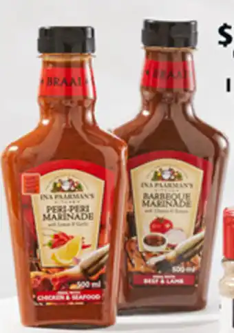 I Ina Paarman's Marinades 500g Peri-Peri, Barbeque, Lemon or Sticky