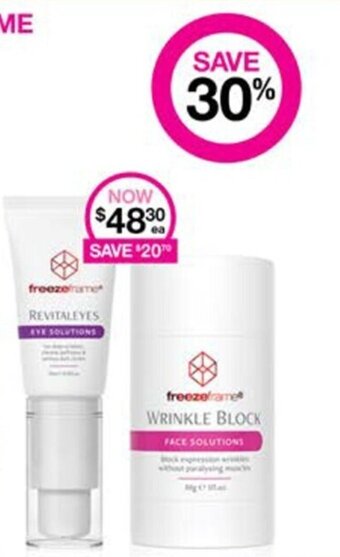 Priceline FREEZEFRAME Skincare range offer