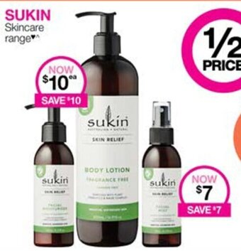 Priceline SUKIN Skincare range offer