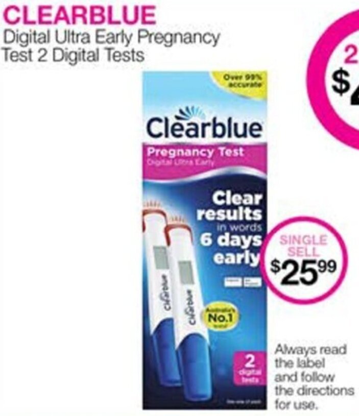 CLEARBLUE Digital Ultra Early Pregnancy Test 2 Digital Tests offer at