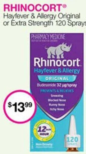 Priceline RHINOCORTⓇ Hayfever & Allergy Original or Extra Strength 120 Sprays offer