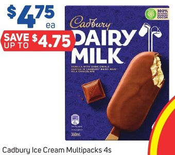 Foodland Cadbury Ice Cream Multipacks 4s offer
