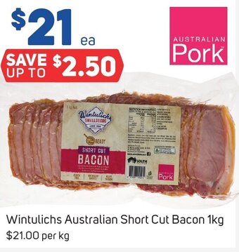 Foodland Wintulichs Australian Short Cut Bacon 1kg offer