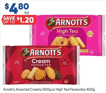 Foodland Arnott's Assorted Creams 500g or High Tea Favourites 400g offer