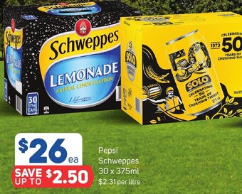 Foodland Pepsi Schweppes 30 x 375ml offer