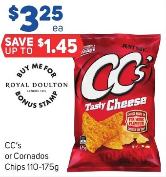 Foodland CC's or Cornados Chips 110-175g offer