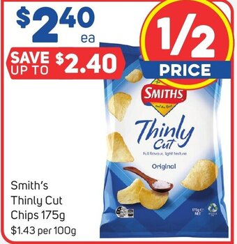Foodland Smith's Thinly Cut Chips 175g offer