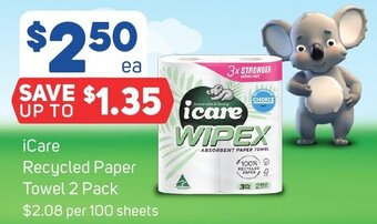 Foodland iCare Recycled Paper Towel 2 Pack offer