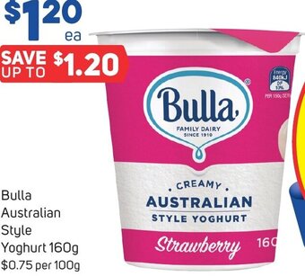 Foodland Bulla Australian Style Yoghurt 160g offer