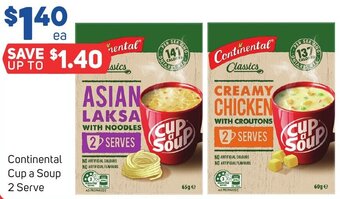 Foodland Continental Cup a Soup 2 Serve offer