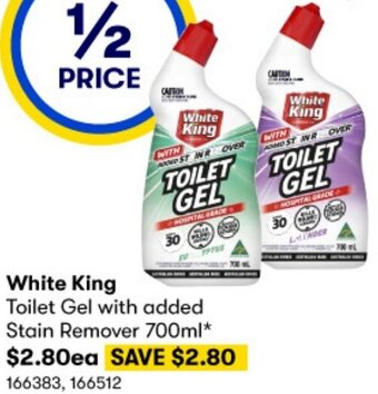 BIG W White King Toilet Gel with added Stain Remover 700ml offer
