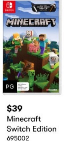 BIG W Minecraft Switch Edition offer