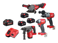 Total Tools Milwaukee 18V Fuel 4 Piece 3x5.0Ah Combo Kit offer