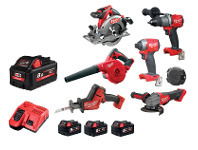 Total Tools Milwaukee 18V Fuel 6 Piece 3x5.0Ah Combo Kit offer
