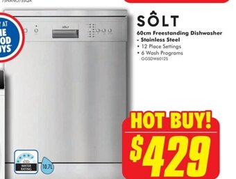 The Good Guys 60cm Freestanding Dishwasher - Stainless Steel offer