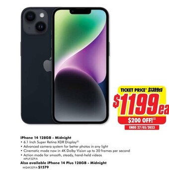 The Good Guys iPhone 14 128GB - Midnight offer