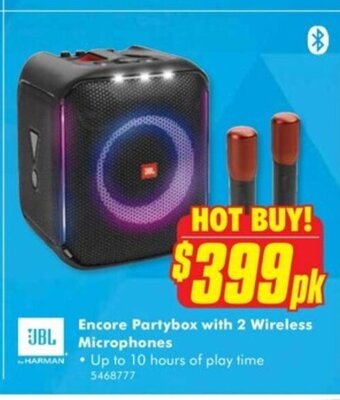 The Good Guys Encore Partybox with 2 Wireless Microphones offer