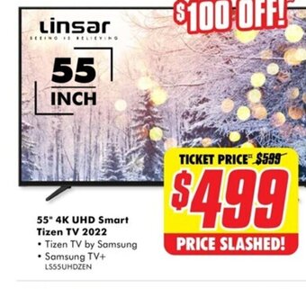 The Good Guys 55" 4K UHD Smart Tizen TV 2022 offer