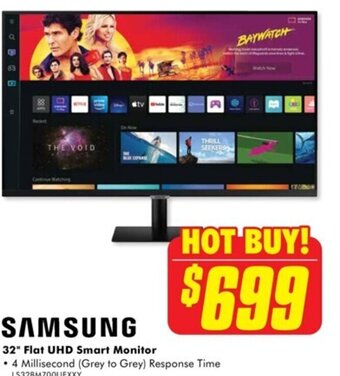 The Good Guys SAMSUNG 32" Flat UHD Smart Monitor offer
