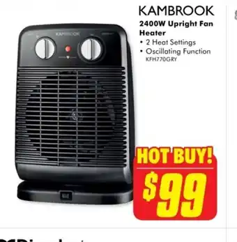 The Good Guys KAMBROOK 2400W Upright Fan Heater offer