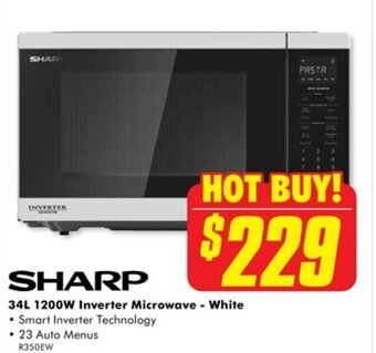 SHARP 34L 1200W Inverter Microwave - White