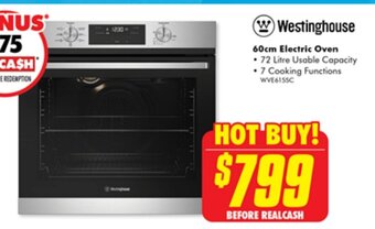 The Good Guys w Westinghouse 60cm Electric Oven offer