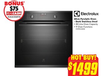 The Good Guys 60cm Pyrolytic Oven - Dark Stainless Steel offer