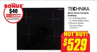 The Good Guys TECHNIKA 60cm Touch Ceramic Cooktop offer