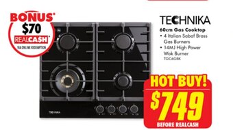 The Good Guys TECHNIKA 60cm Gas Cooktop offer
