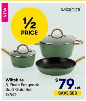 BIG W Wiltshire 3-Piece Easycook Basil Gold Set offer