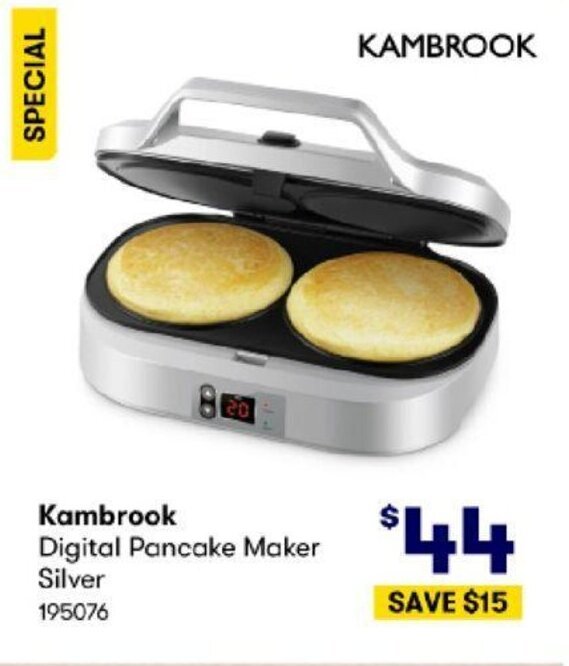 Kambrook Digital Pancake Maker Silver offer at BIG W