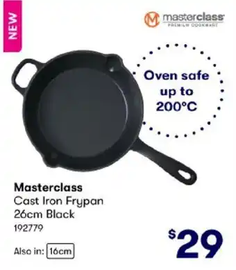BIG W Masterclass Cast Iron Frypan 26cm Black 192779 offer