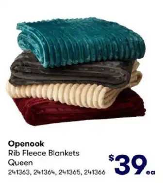 BIG W Openook Rib Fleece Blankets Queen offer