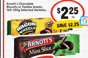 IGA Arnott's Chocolate Biscuits or TeeVee Snacks 160-250g Selected Varieties offer