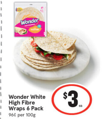 IGA Wonder White High Fibre Wraps 6 Pack offer