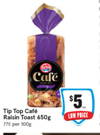 Tip Top Café Raisin Toast 650g