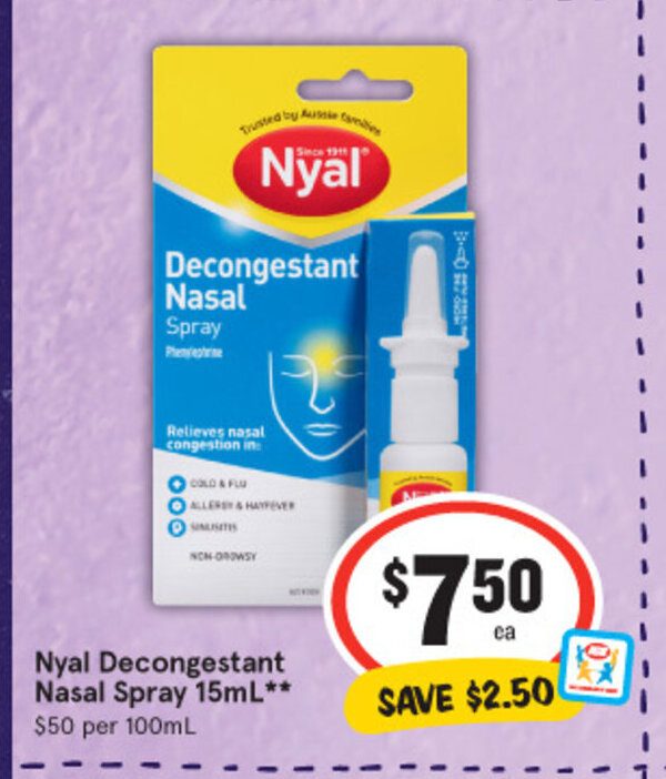 Nyal Decongestant Nasal Spray 15mL offer at IGA