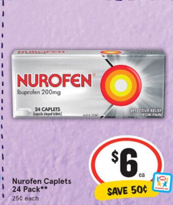 IGA Nurofen Caplets 24 Pack** offer