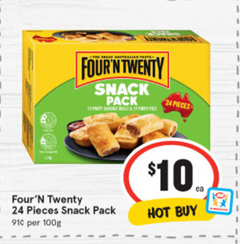 IGA Four'N Twenty 24 Pieces Snack Pack offer