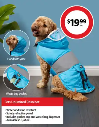 Coles Pets Unlimited Raincoat offer