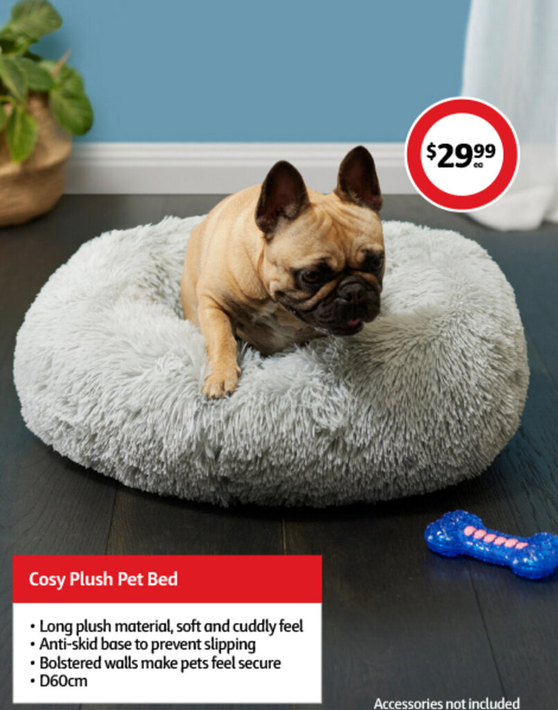 Cosy Plush Pet Bed offer at Coles