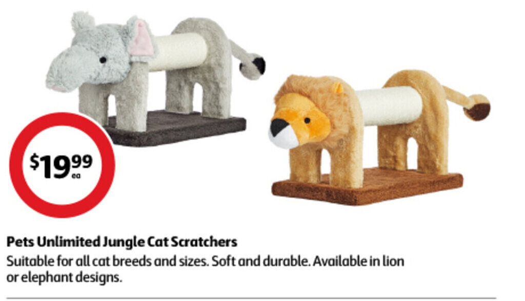 Pets Unlimited Jungle Cat Scratchers offer at Coles