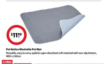 Coles Pet Nation Washable Pet Mat offer