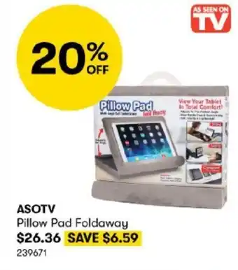 BIG W ASOTV Pillow Pad Foldaway offer