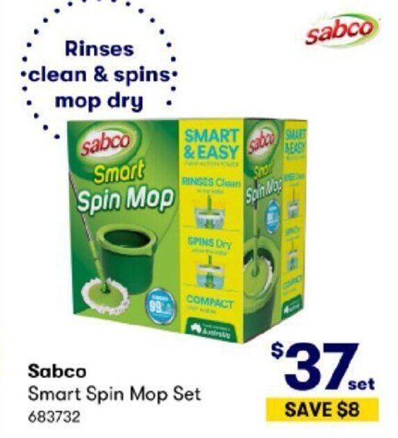 Sabco Smart Spin Mop Set 683732 offer at BIG W
