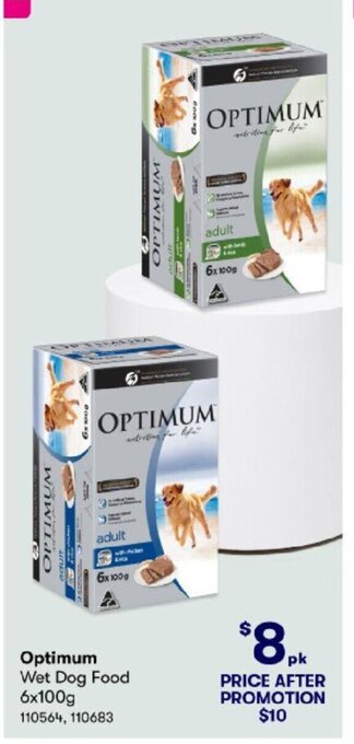 BIG W Optimum Wet Dog Food 6x100g offer