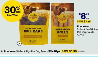 BIG W Bow Wow 10-Pack Pigs Ear Dog Treats offer