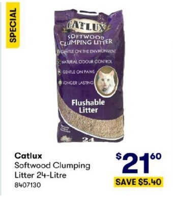 BIG W Catlux Softwood Clumping Litter 24-Litre offer