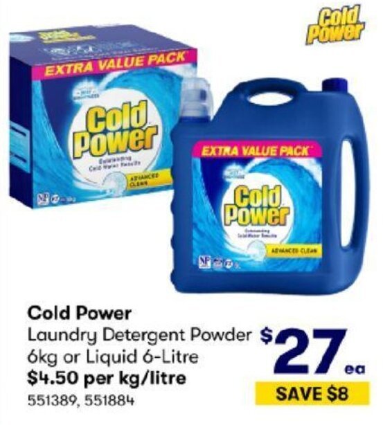 Cold Power Laundry Detergent Powder offer at BIG W